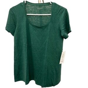 Eileen Fisher Linen Tee - Teal Green Size XS NWT